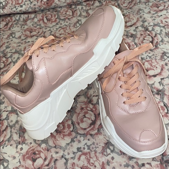 light pink platform sneakers